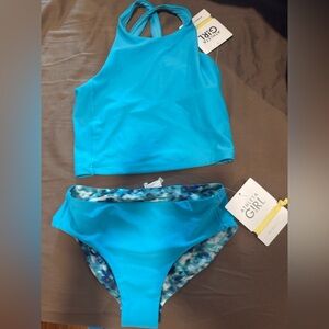 Athleta REVERSIBLE! Blue Bikini Set Vibrant Swimwear NWT